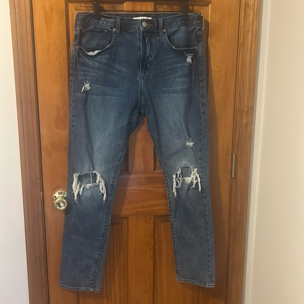 PacSun Eco Medium Blue Distressed Ultra High Waisted Slim Fit Jeans
